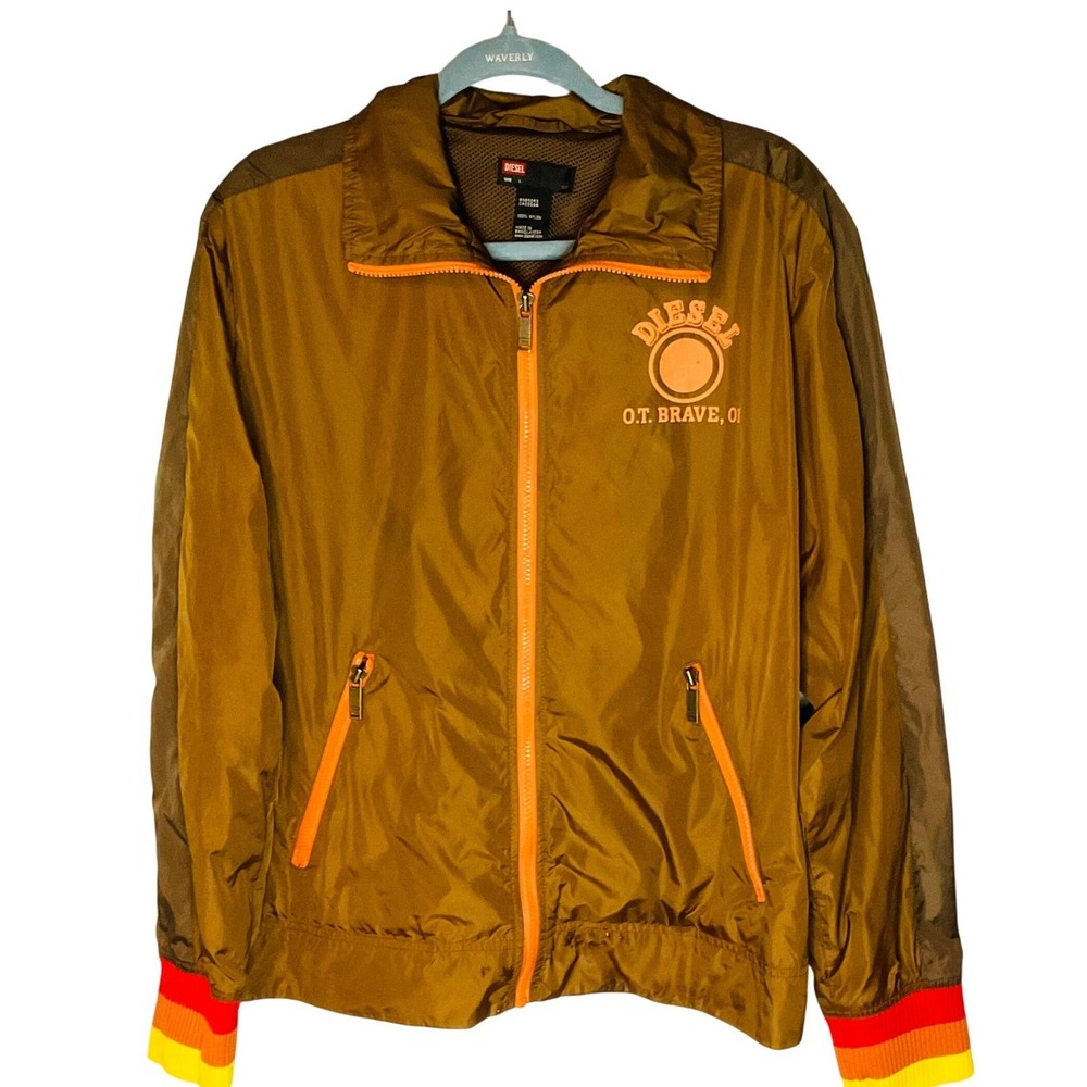 Diesel‎ men's L Nylon retro Y2K Track Jacket ONLY THE BRAVE '01 ltd ed RARE